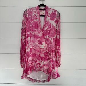 Rococo Sand Women’s Small Pink Cherise Mini Dress Romantic Tropical Floral